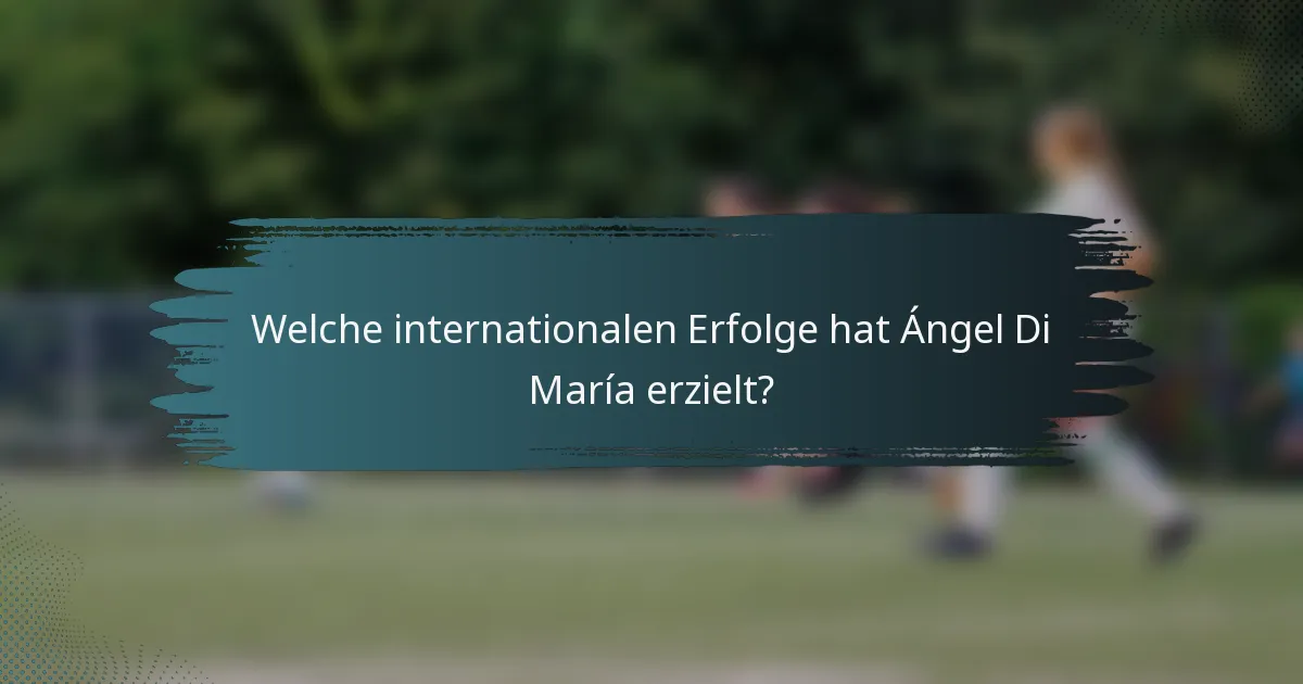 Welche internationalen Erfolge hat Ángel Di María erzielt?