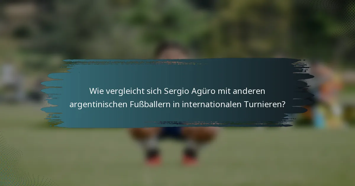Wie vergleicht sich Sergio Agüro mit anderen argentinischen Fußballern in internationalen Turnieren?