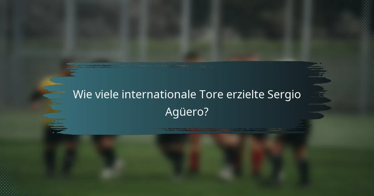 Wie viele internationale Tore erzielte Sergio Agüero?